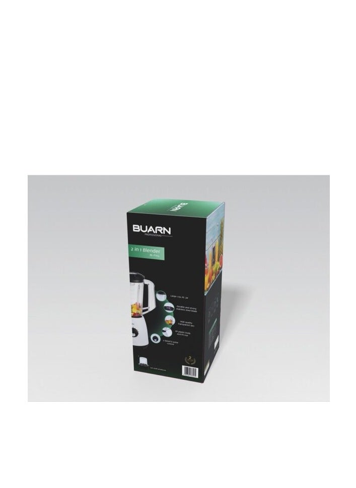 BUARN PROFESSIONAL 2 in 1 Blender with a Large 1.75-Liter Capacity, 350W Power, 4 Speed Settings, Overheat Protection, Safety Lock, and Durable Copper Oil-Bearing Motor – Model BL-F104  - Image 5