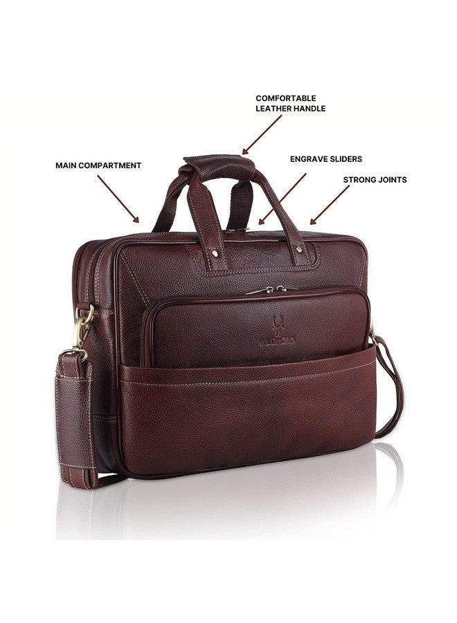 Wildhorn حقيبة مكتب جلدية أصلية من وايلدهورن للرجال | حقيبة جلدية تنفيذية أنيقة | حقيبة لابتوب بحجم 15.6 بوصة مع حزام قابل للتعديل وفتحات متعددة | ضمان لمدة سنة - Image 2