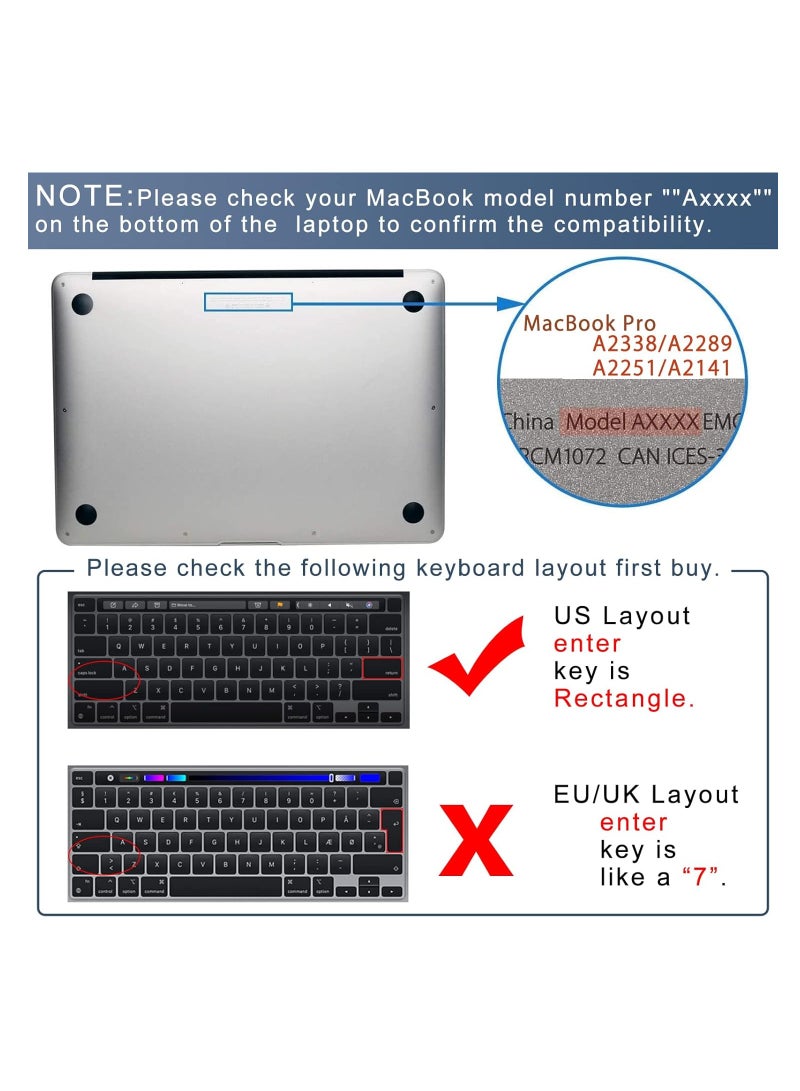 Clear Ultra Thin TPU Keyboard Cover for 2022 MacBook Pro 13" M2 Chip(2022)/M1 Chip (2020) / MacBook Pro 16"(2019/2020) , Model Number A2338 A2289 A2251 A2141 US Layout Keyboard Protector Accessories - Image 2