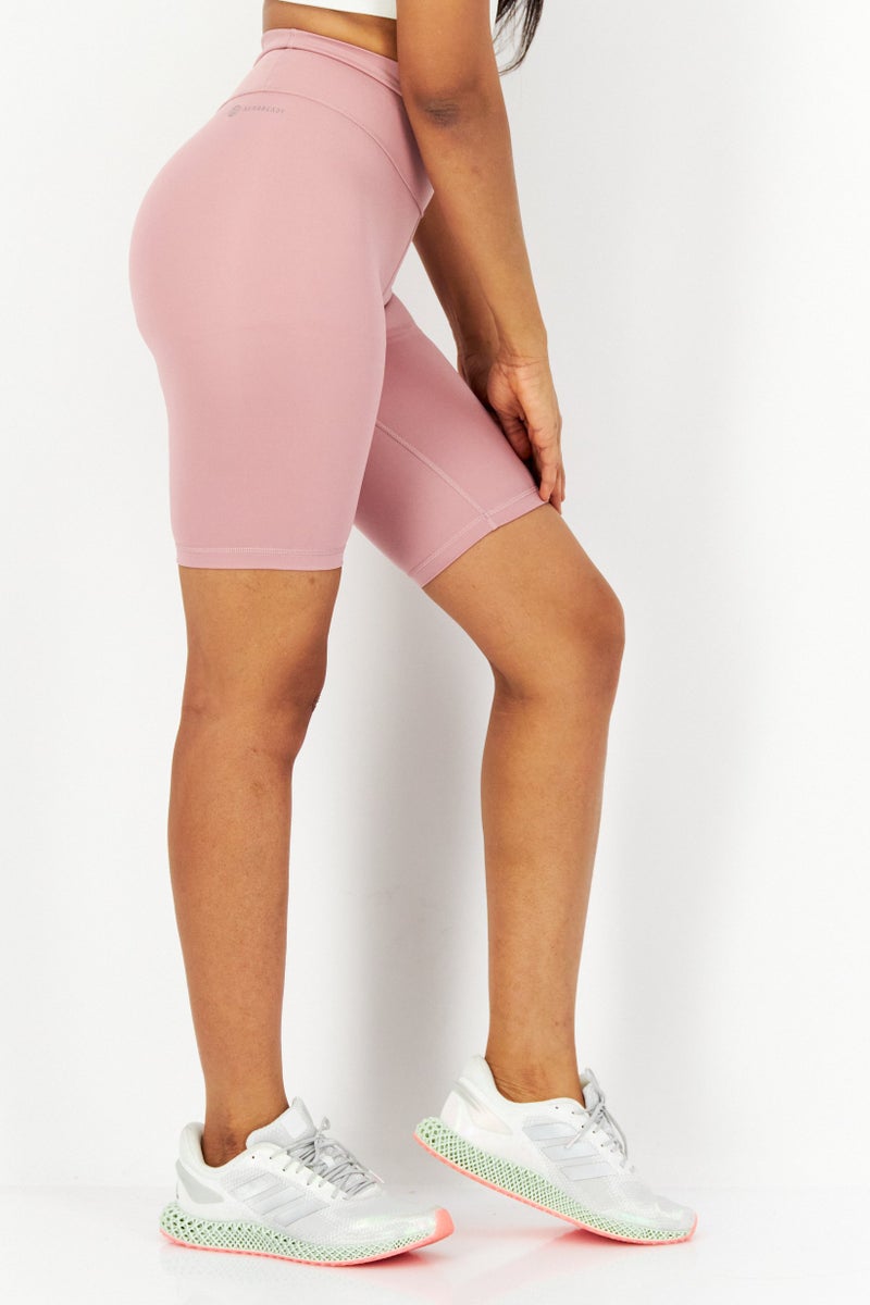 Adidas Women Sportswear Fit Brand Logo Training Shorts, Peach - Image 3