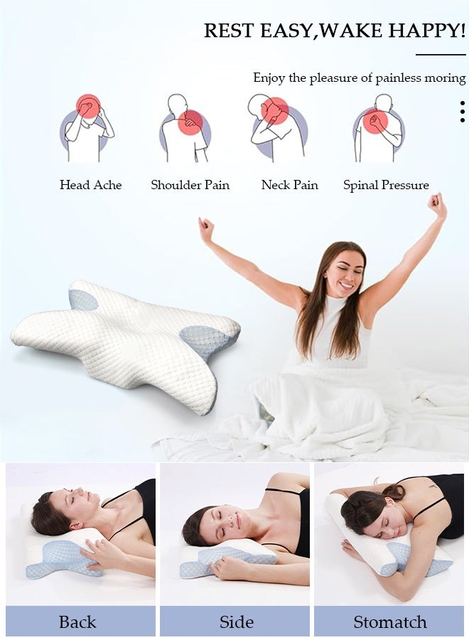 DUNISO Super Comfort Ergonomic Pillow for Neck Head and Shoulder Pain Relief Contour Support Pillows for Bed Sleeping Orthopedic Cervical Spine Stretch Pillow for Side Back Stomach Sleeper - Image 3