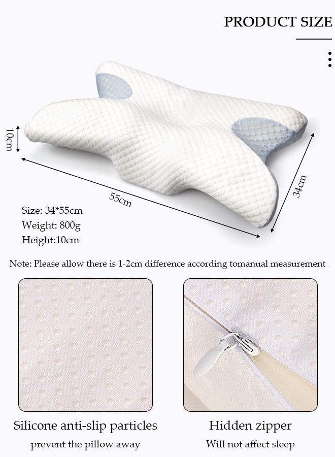 DUNISO Super Comfort Ergonomic Pillow for Neck Head and Shoulder Pain Relief Contour Support Pillows for Bed Sleeping Orthopedic Cervical Spine Stretch Pillow for Side Back Stomach Sleeper - Image 2