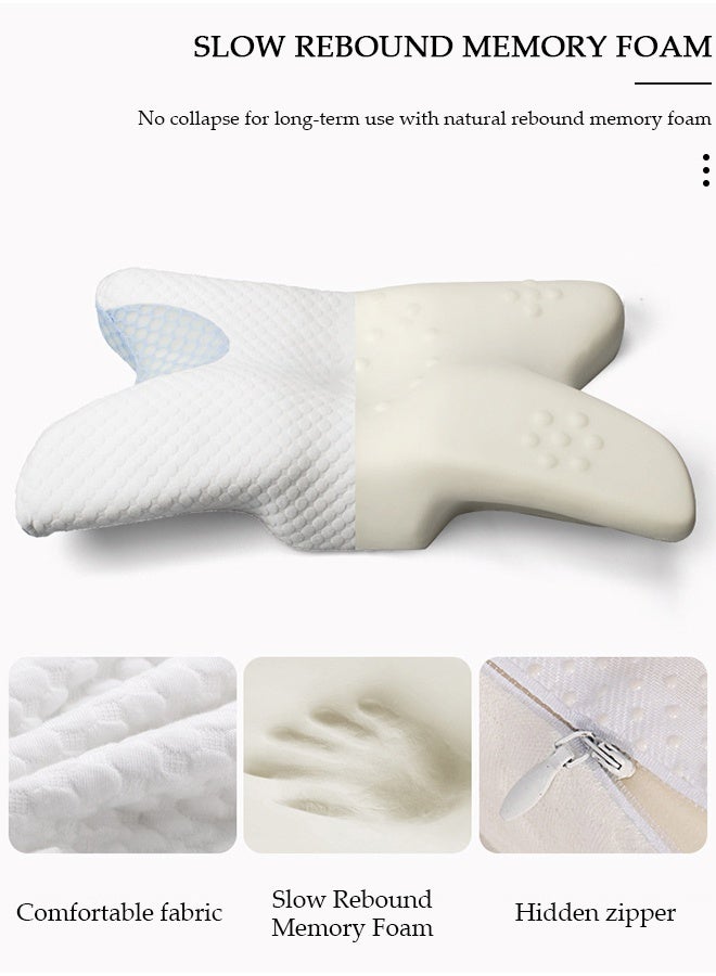 DUNISO Super Comfort Ergonomic Pillow for Neck Head and Shoulder Pain Relief Contour Support Pillows for Bed Sleeping Orthopedic Cervical Spine Stretch Pillow for Side Back Stomach Sleeper - Image 4