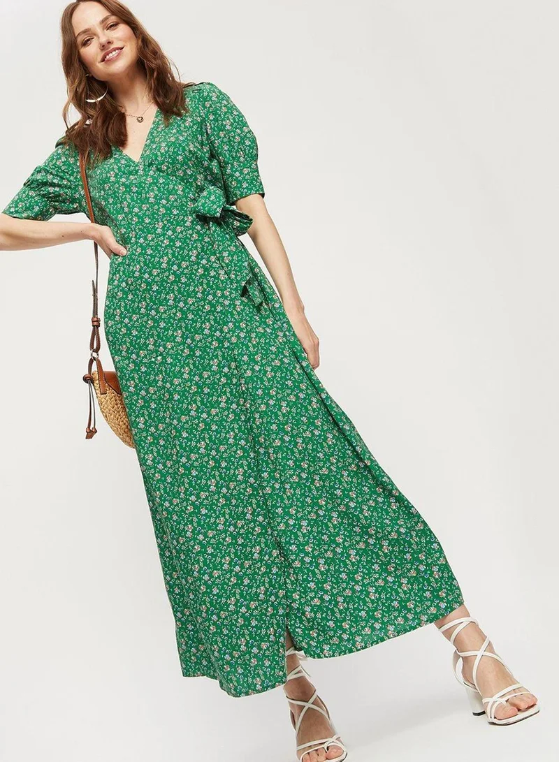 DOROTHY PERKINS Puff Sleeve Floral Print Tie Detail Dress