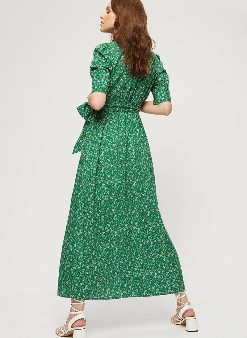 DOROTHY PERKINS Puff Sleeve Floral Print Tie Detail Dress