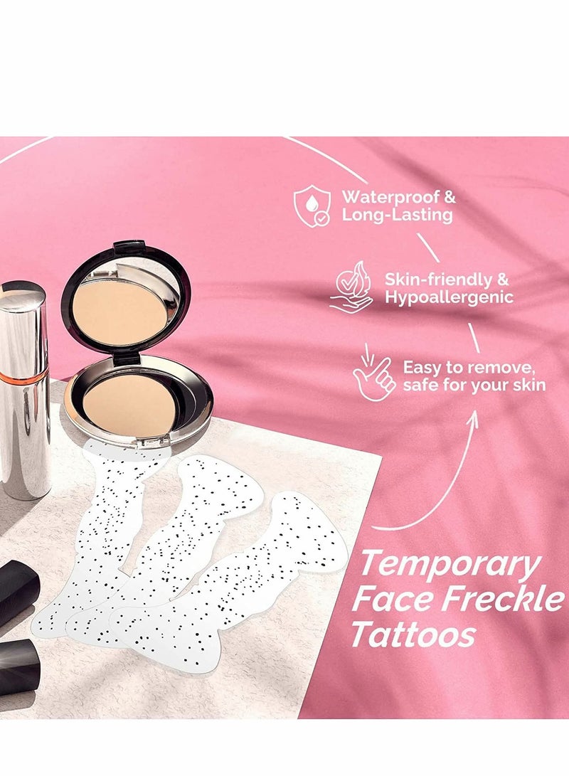 Freckles Temporary Tattoos 6 Sheets 12 Pcs Waterproof Natural Looking Fake Tattoos Freckle Patch Makeup Accessories for Women - Image 4