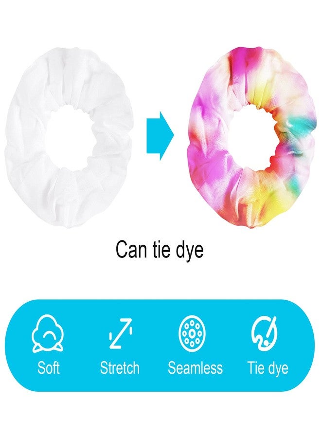 Lganze 24 Women's Hair Scrunchies Pack - White Cotton Tie-Dye Blanks with 120 Rubber Bands - Image 3