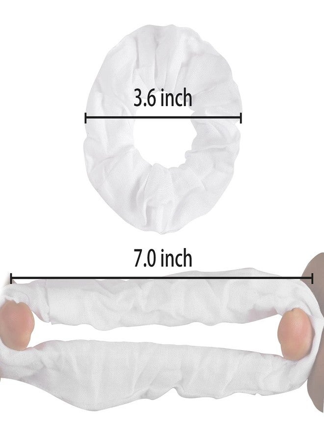 Lganze 24 Women's Hair Scrunchies Pack - White Cotton Tie-Dye Blanks with 120 Rubber Bands - Image 2
