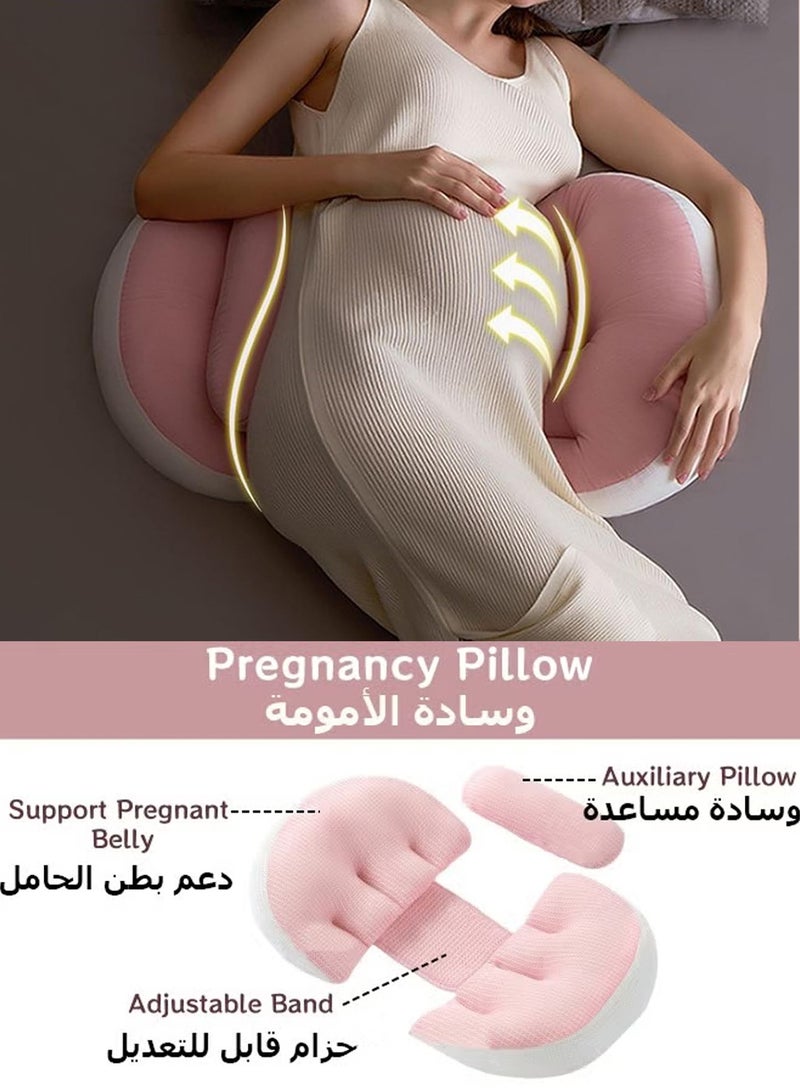 Pregnancy Pillow, Maternity Sleep Body Pillow, Adjustable Waist & Leg Support Pillow, Removable & Ergonomic Design for Back, Abdomen, Hips, and Legs Comfort During Pregnancy - Image 1