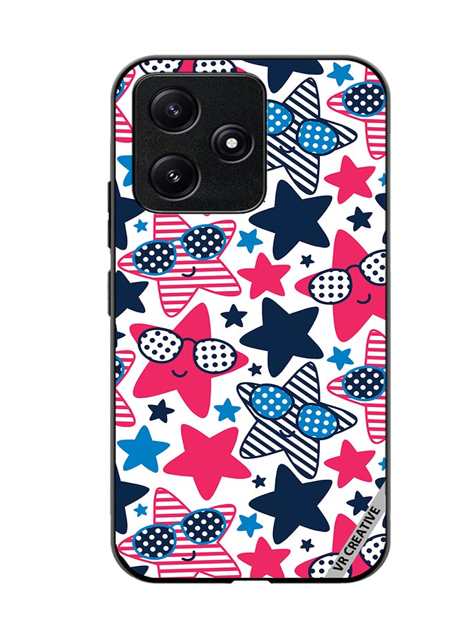 VR CREATIVE Protective Case Cover For Xiaomi Poco M6 Pro 5G Star Pattern Vector Design Multicolour - Image 1