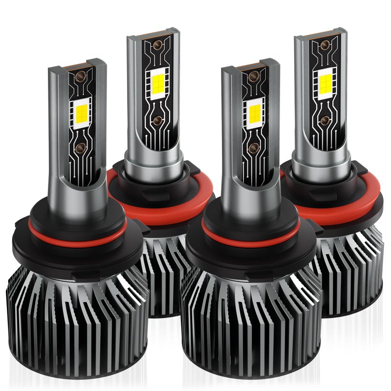 TXBILMOO Compatible For 2007-2018 Nissan Altima High&Low Beam 44000LM 600% Brightness 6500K White with Cooling Fan, Plug and Play, IP68 Pack of 4 - Image 1