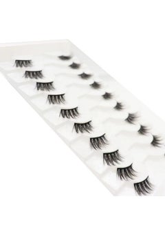 DAODER False Eyelashes Half Lashes Natural Look Wispy Cat Eye Lashes 3D Mink Lashes 8~15Mm Volume Eyelash Soft Handmade Fake Lashes 10 Pairs Multipack(Half Lashes Wispy)  - Image 4