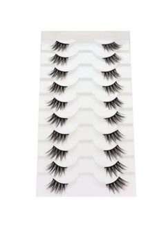 DAODER False Eyelashes Half Lashes Natural Look Wispy Cat Eye Lashes 3D Mink Lashes 8~15Mm Volume Eyelash Soft Handmade Fake Lashes 10 Pairs Multipack(Half Lashes Wispy)  - Image 1