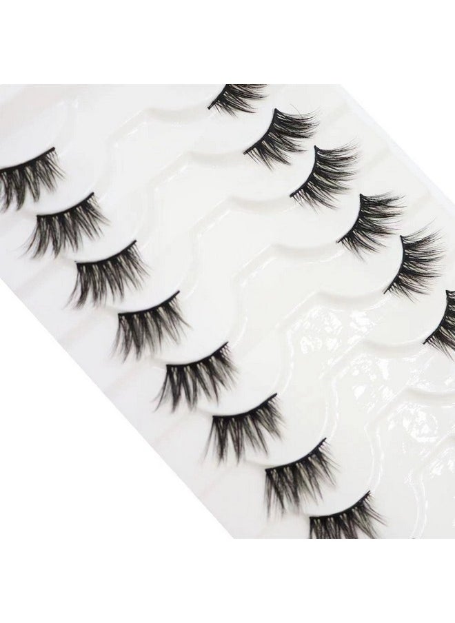 DAODER - False Eyelashes Half Lashes Natural Look Wispy Cat Eye Lashes 3D Mink Lashes 8~15Mm Volume Eyelash Soft Handmade Fake Lashes 10 Pairs Multipack(Half Lashes Wispy) - Image 1