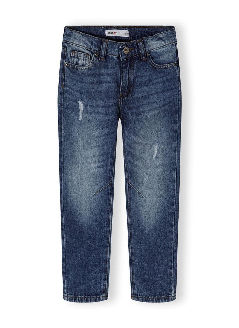 MINOTI Kids' Straight Leg Jeans with Light Distressing - Image 2