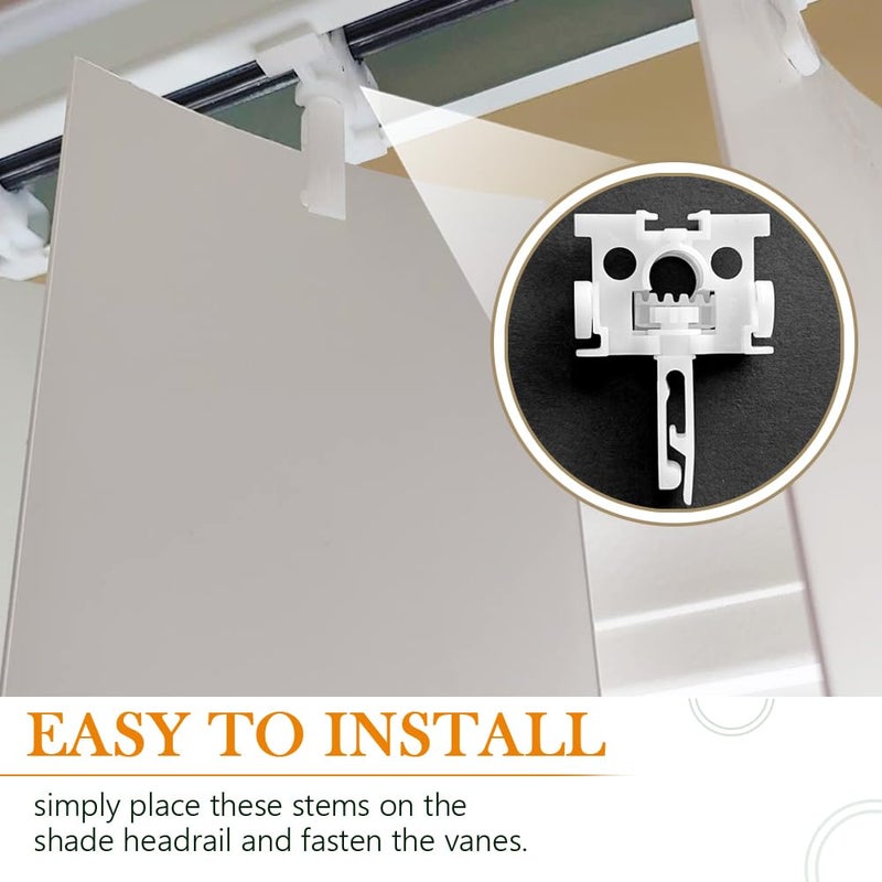lofrcin Vertical Blind Repair Carrier with Stem and Gear  Vertical Blinds Repair Kit Used for Headrail Vertical Blinds Curtain Accessories(12 PCS) - Image 3