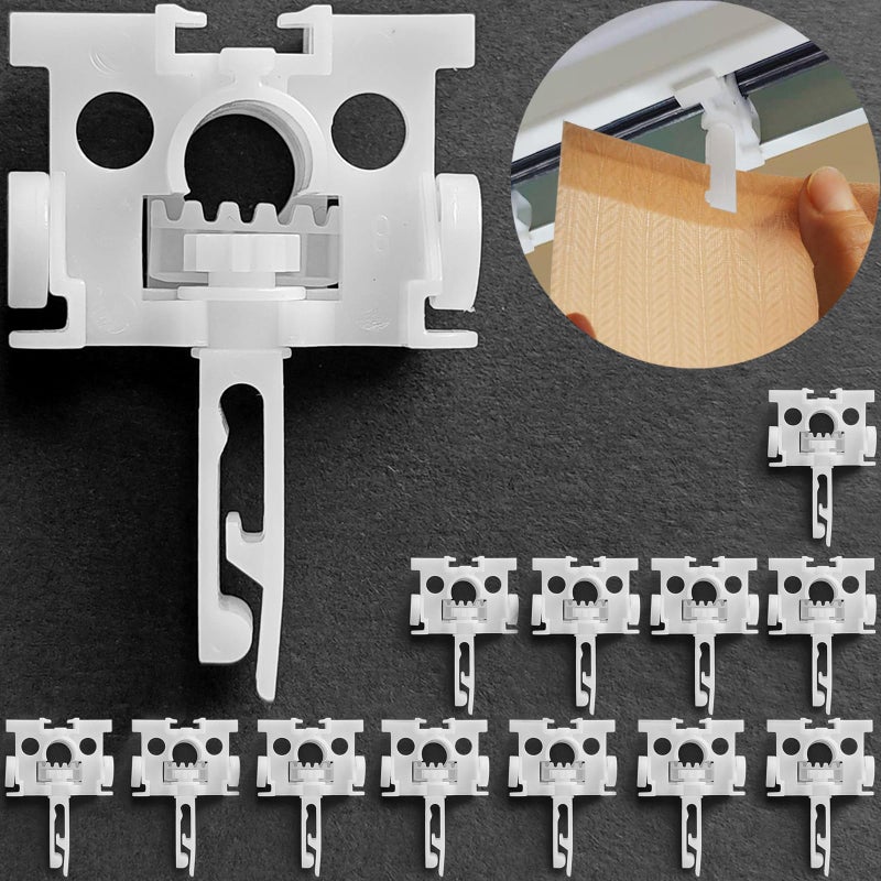lofrcin Vertical Blind Repair Carrier with Stem and Gear  Vertical Blinds Repair Kit Used for Headrail Vertical Blinds Curtain Accessories(12 PCS) - Image 1