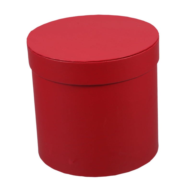 Red Round Flower Holder Box For Bouquet Storage And Floral Arrangement Matte Finish - Image 2