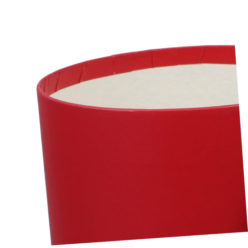 Red Round Flower Holder Box For Bouquet Storage And Floral Arrangement Matte Finish - Image 5