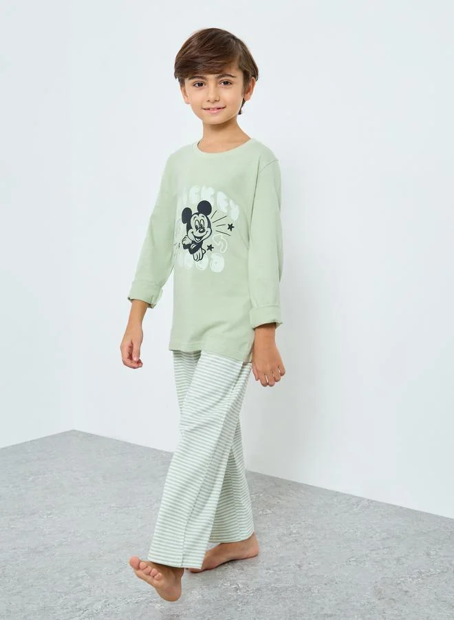 Styli Styli Boys Mickey Mouse Print T-Shirt and Pyjama Set