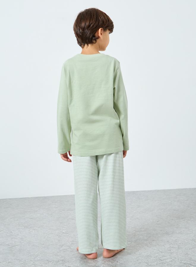 ستايلي طقم من بنطال بيجاما وتيشيرت بطبعة ميكي ماوس - Image 5