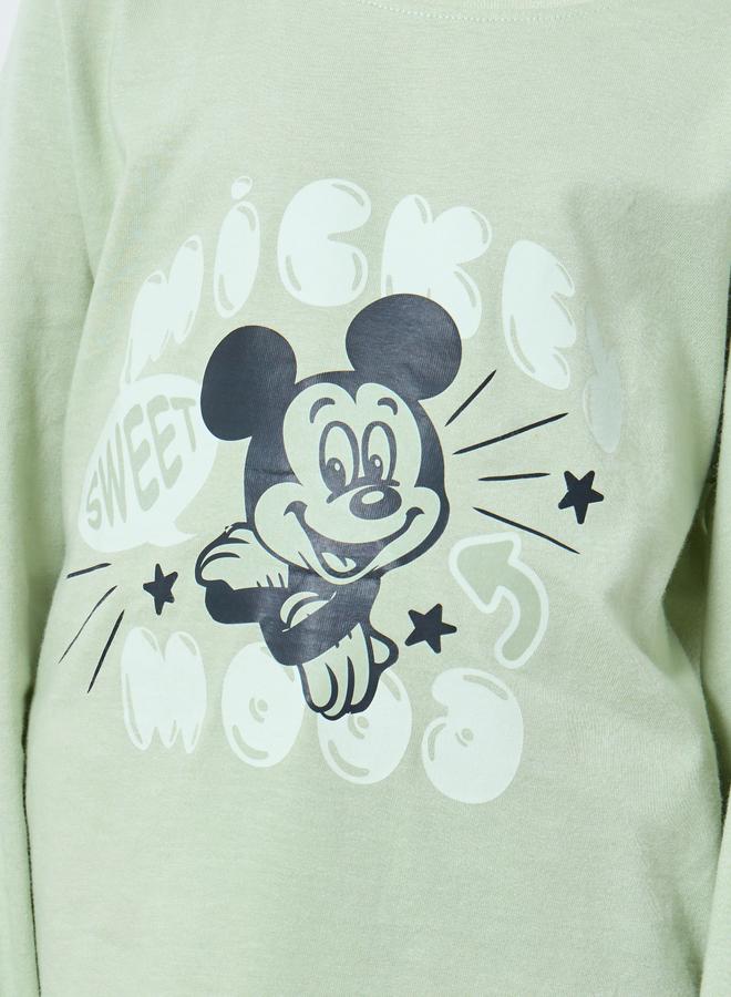 ستايلي طقم من بنطال بيجاما وتيشيرت بطبعة ميكي ماوس - Image 3