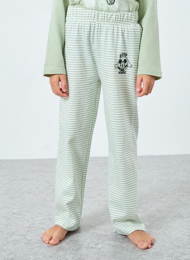 ستايلي طقم من بنطال بيجاما وتيشيرت بطبعة ميكي ماوس - Image 4