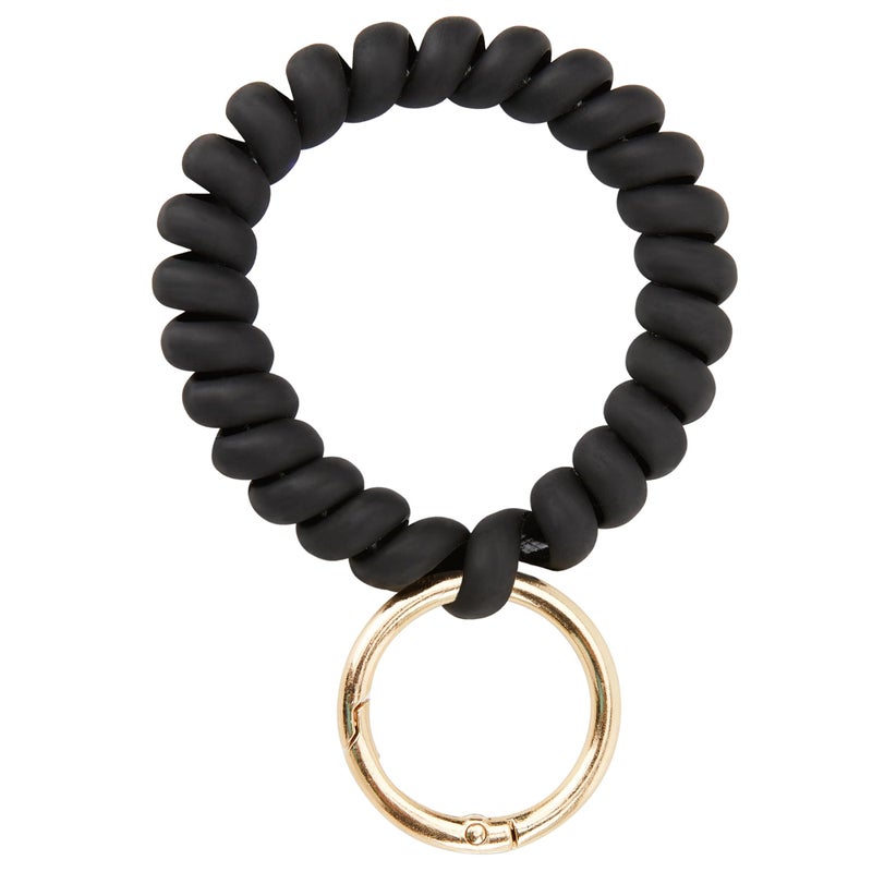 fensong Black Stretchable Wristband Keychain, Diameter 2.36 Inches Durable Waterproof Wrist Key Holder with Adjustable Wristlet Strap - Ideal for Gym, Swimming, Sauna, Running, and Outdoor Activitiesï¼ˆUnisexï¼‰ - Image 1