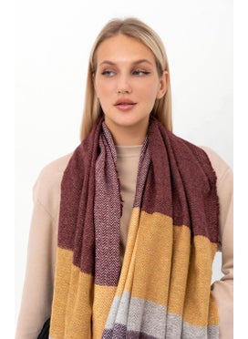 Saria Moda Soft Textured Herringbone Patterned Thick Shoulder Shawl  - Image 2
