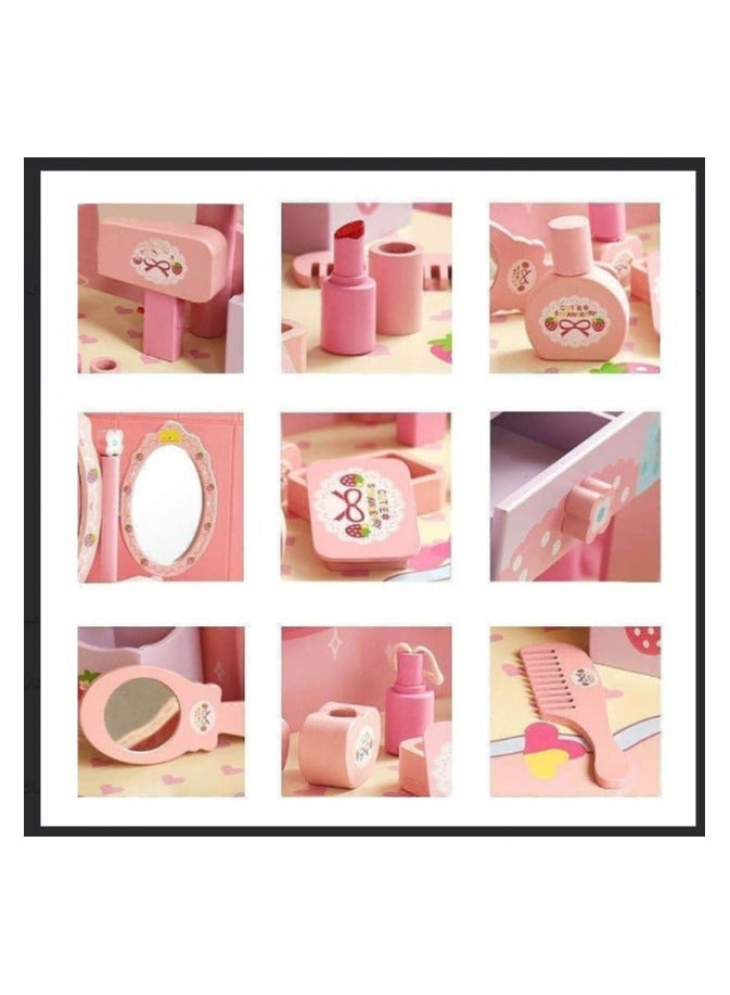 Wooden Dressing Table and Chair With Children Toys - Image 5