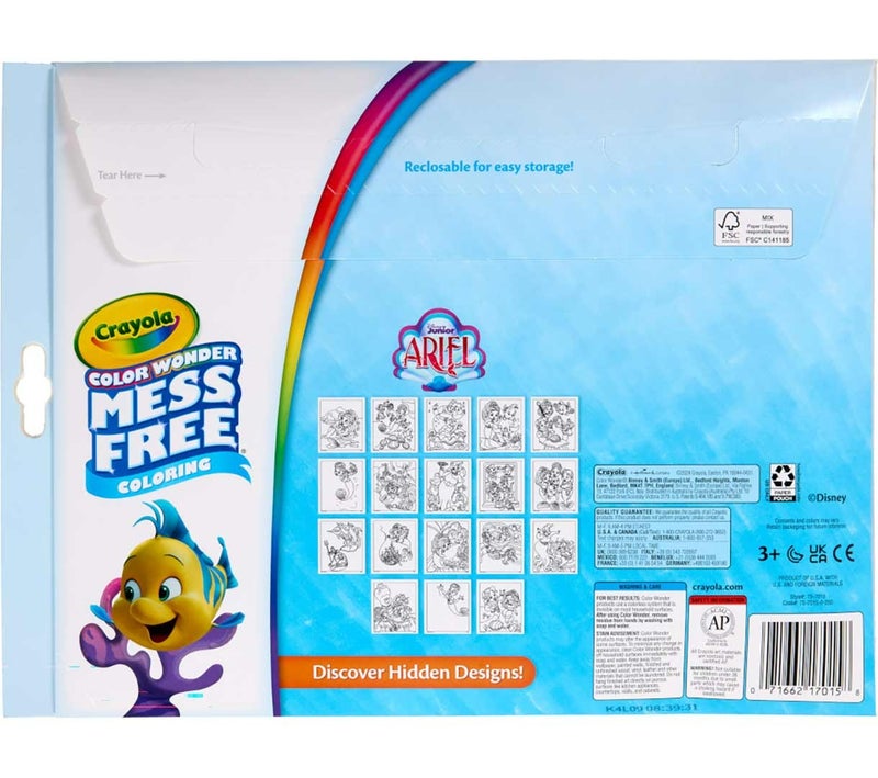 Crayola Color Wonder Ariel Mess-Free Coloring Set – Disney Junior, Travel Activity for Toddlers, Ages 3+ - Image 5
