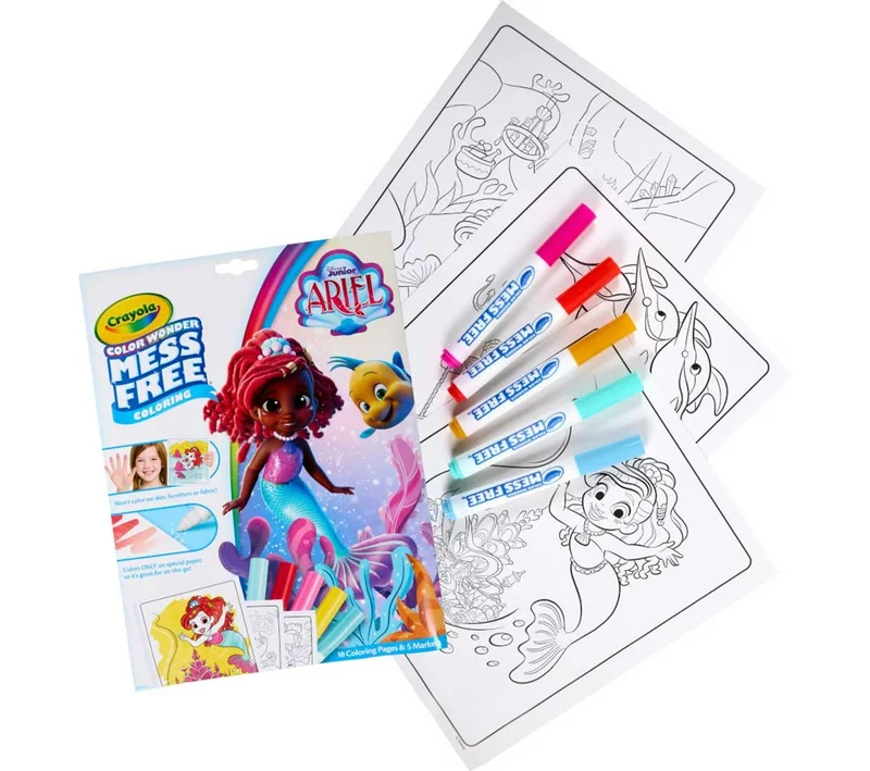 كرايولا Crayola Color Wonder Ariel Mess-Free Coloring Set – Disney Junior, Travel Activity for Toddlers, Ages 3+