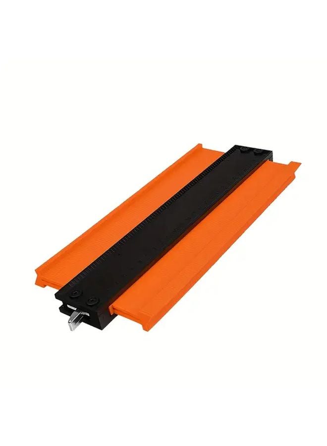 Orange Adjustable Contour Gauge with Lock Precise Copy Irregular Shapes Metal Woodworking Tracing Tool for DIY Professional Use - Image 1