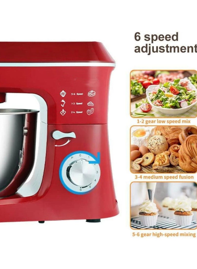 Electric Stand Mixer 6L – 6-Speed Adjustable Cake Mixer with Stainless Steel Bowl, 2 Beaters & 2 Dough Hooks, Perfect for Baking, Mixing, and Kneading  - Image 2