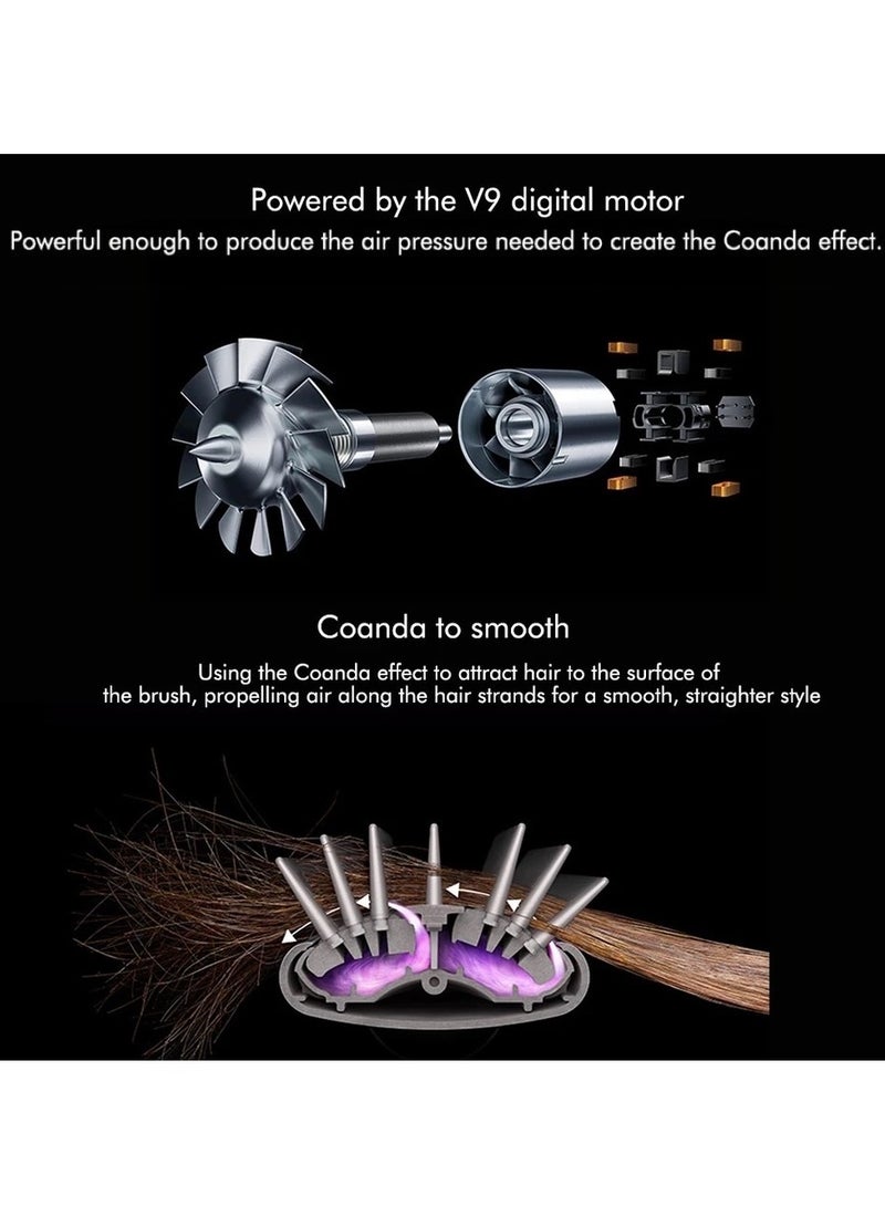 Multifunctional 6-in-1 Hot Air Comb Automatic Curler Straightening Comb Hair Dryer Curler Leather Box Packaging - Image 3