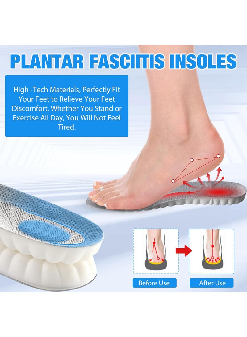 LuckSa Breathable Shock Sport Insole, Cut-To-Fit Shoe Cushion, sweat-absorbent ,Comfortable Insoles Relieve Foot Pain& Pressure Pain Cushion for Women & Men, Suitable for Athletic Casual & Work(9-10, Black and Grey) - Image 4