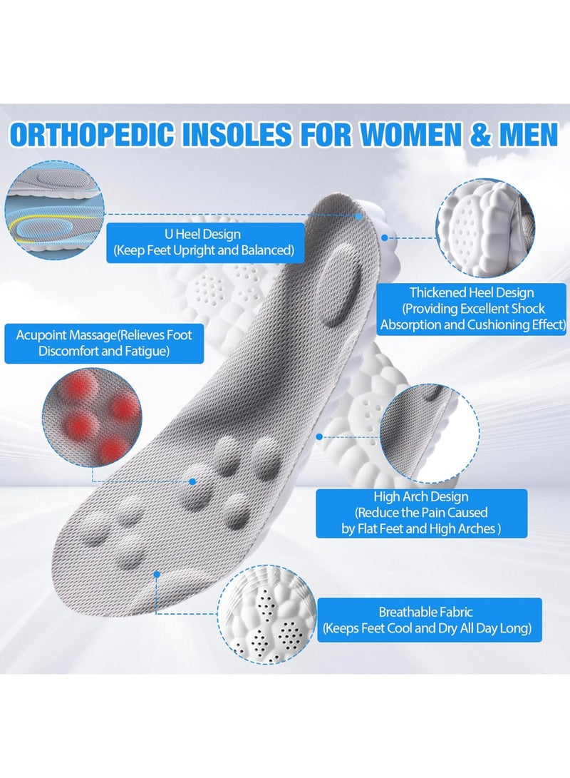 LuckSa Breathable Shock Sport Insole, Cut-To-Fit Shoe Cushion, sweat-absorbent ,Comfortable Insoles Relieve Foot Pain& Pressure Pain Cushion for Women & Men, Suitable for Athletic Casual & Work(9-10, Black and Grey) - Image 2