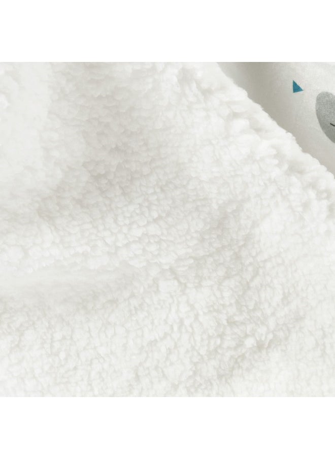 Lush Decor Baby Dinosaurs Roar Allover Trees Soft Sherpa Blanket 40 X 30 Dusty Teal & Gray  - Image 4