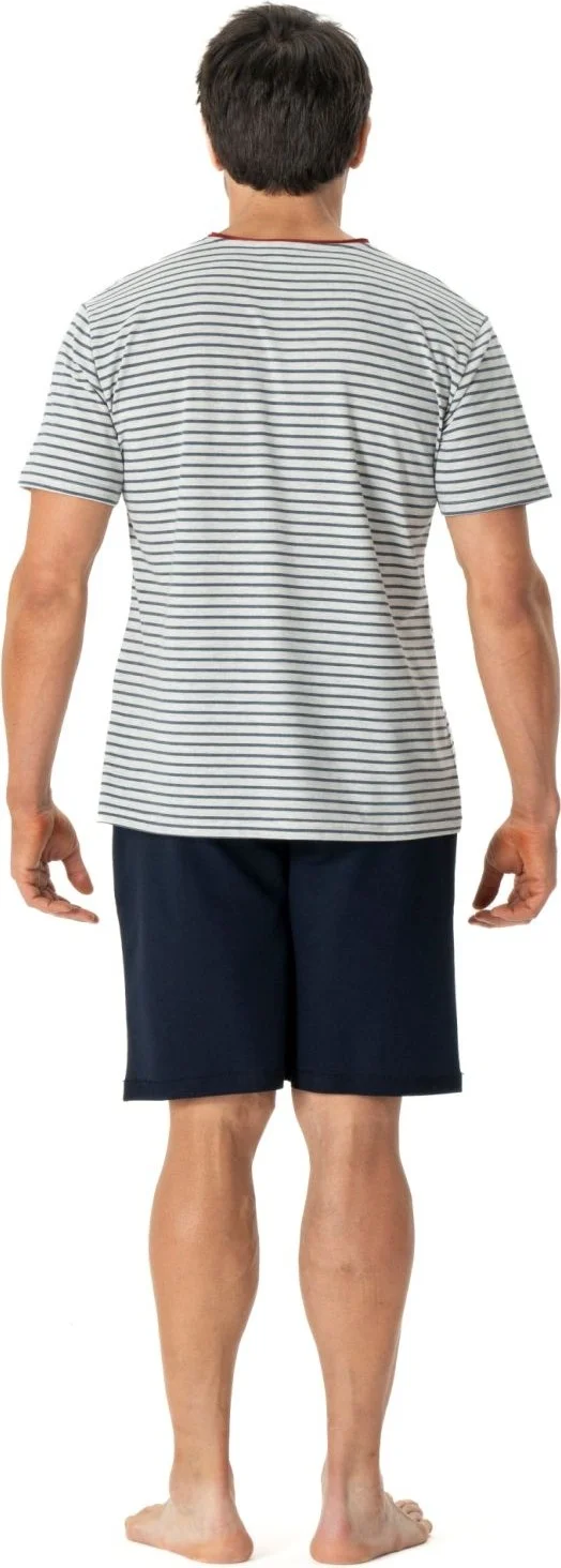 يو اس بولو اسن 18773 Men's Navy Blue Round Neck Short Sleeve Shorts Set