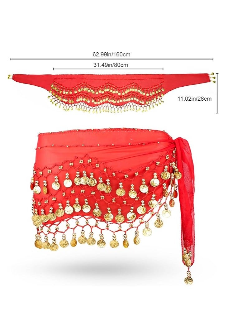 Women's Belly Dancing Belt Colorful Waist Chain Belly Dance Hip Scarf Belt - Image 2
