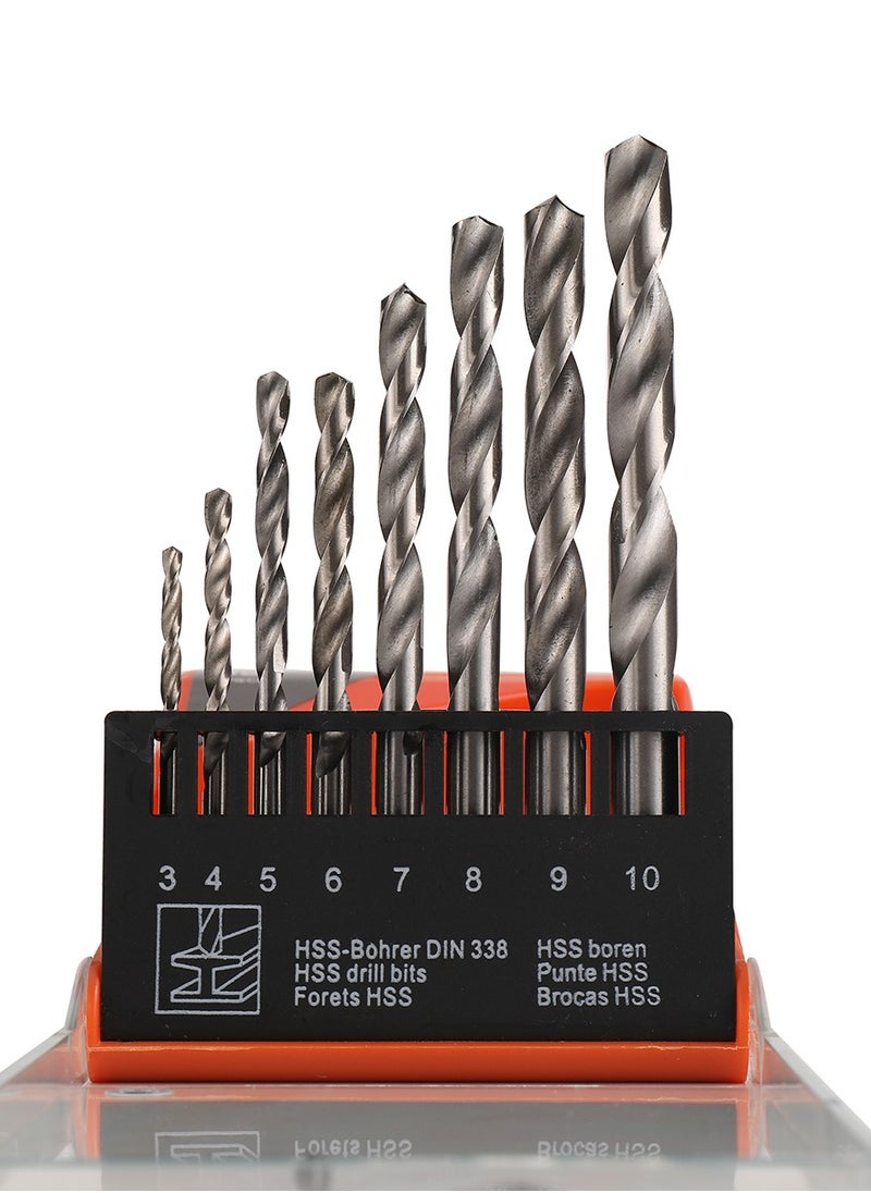 LAWAZIM HSS Drill Set -8 Piece- High-Speed Steel Twist Drill Bit Set with Spiral Flute Design and Organized Holder -for Metalwork Woodwork DIY Projects Automotive Repairs and Professional Applications  - Image 1