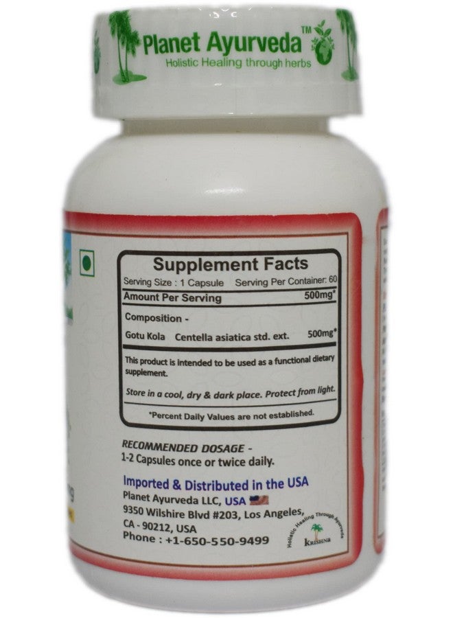 planet ayurveda Planet Ayurveda Gotu Kola to Balance all three Dosha - 60 Capsules  - Image 2