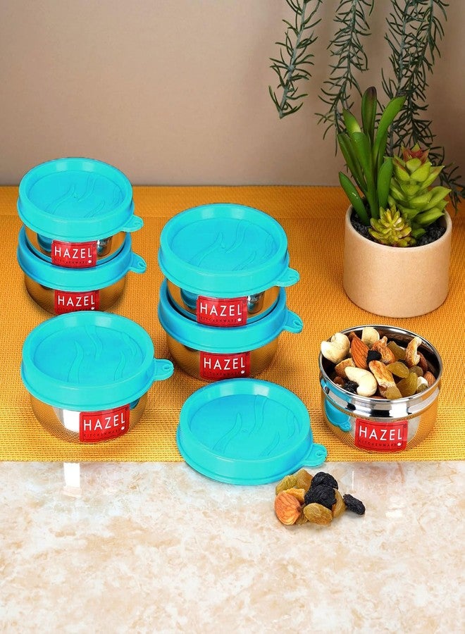 HAZEL Stainless Steel Airtight Containers Set of 6 | 150 ML Each | Leak Proof Small Steel Storage Jars | Stainless Steel Containers with Lid for Kitchen - Image 1