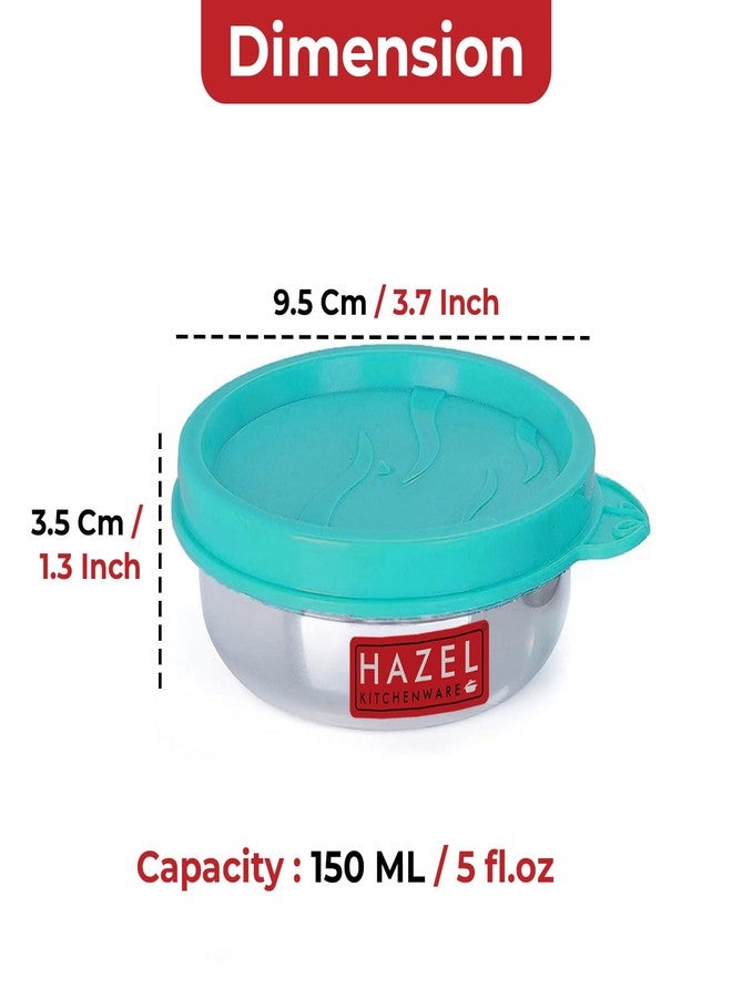 HAZEL Stainless Steel Airtight Containers Set of 6 | 150 ML Each | Leak Proof Small Steel Storage Jars | Stainless Steel Containers with Lid for Kitchen - Image 2