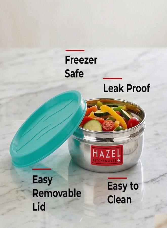 HAZEL Stainless Steel Airtight Containers Set of 6 | 150 ML Each | Leak Proof Small Steel Storage Jars | Stainless Steel Containers with Lid for Kitchen - Image 3
