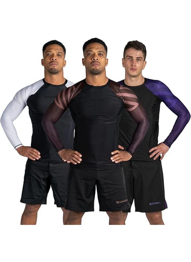 Sanabul  Essential Long Sleeve Compression Shirts For Men | Mma Bjj Athletic Compression Shirt | Men Cross Training Rashguard (X-Large, Brown)  - Image 1