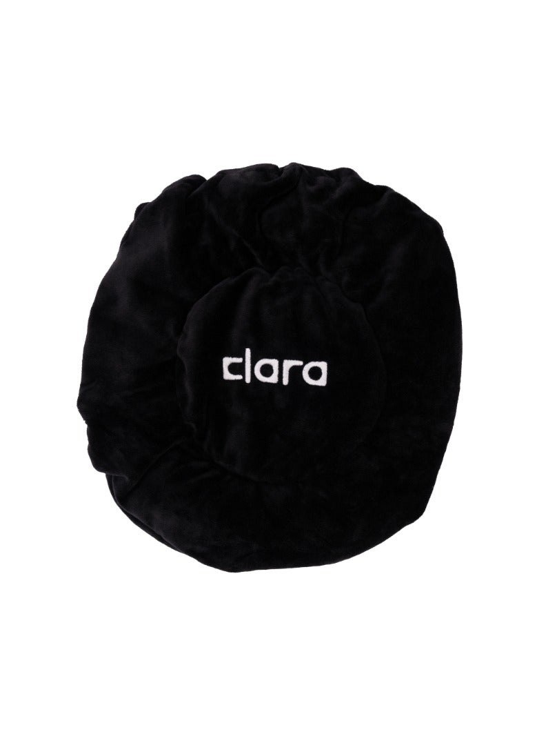 Clara Heat Cap with Flax Seeds – Microwave Thermal Hair Treatment Cap for Deep Conditioning & Oil Absorption black - Image 1