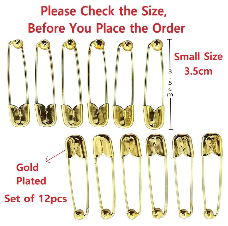 VAMA Fashions Premium Small Gold Safety Saree Nappy Lock pins Blanket Sweater Perfect Clothes Craft Sewing Baby Clothes Diaper Pinning Hijab Brooch pins for Women Girls - Image 5
