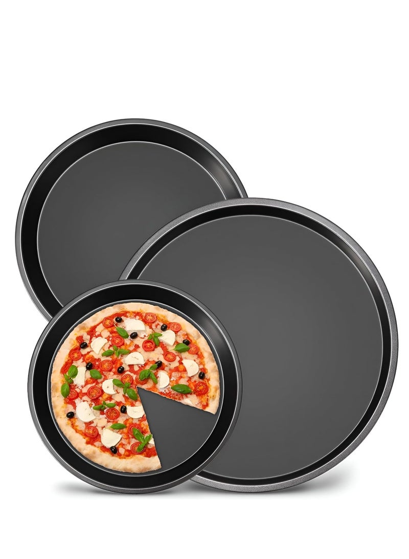 Smart Kitchen Set of 3 non-stick baking trays for pastries and pizza - Image 1