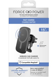 FORCE Force Power 15W MagSafe Compatible Wireless Charger & Airvent Car Holder White Lifetime Warranty  - Image 1